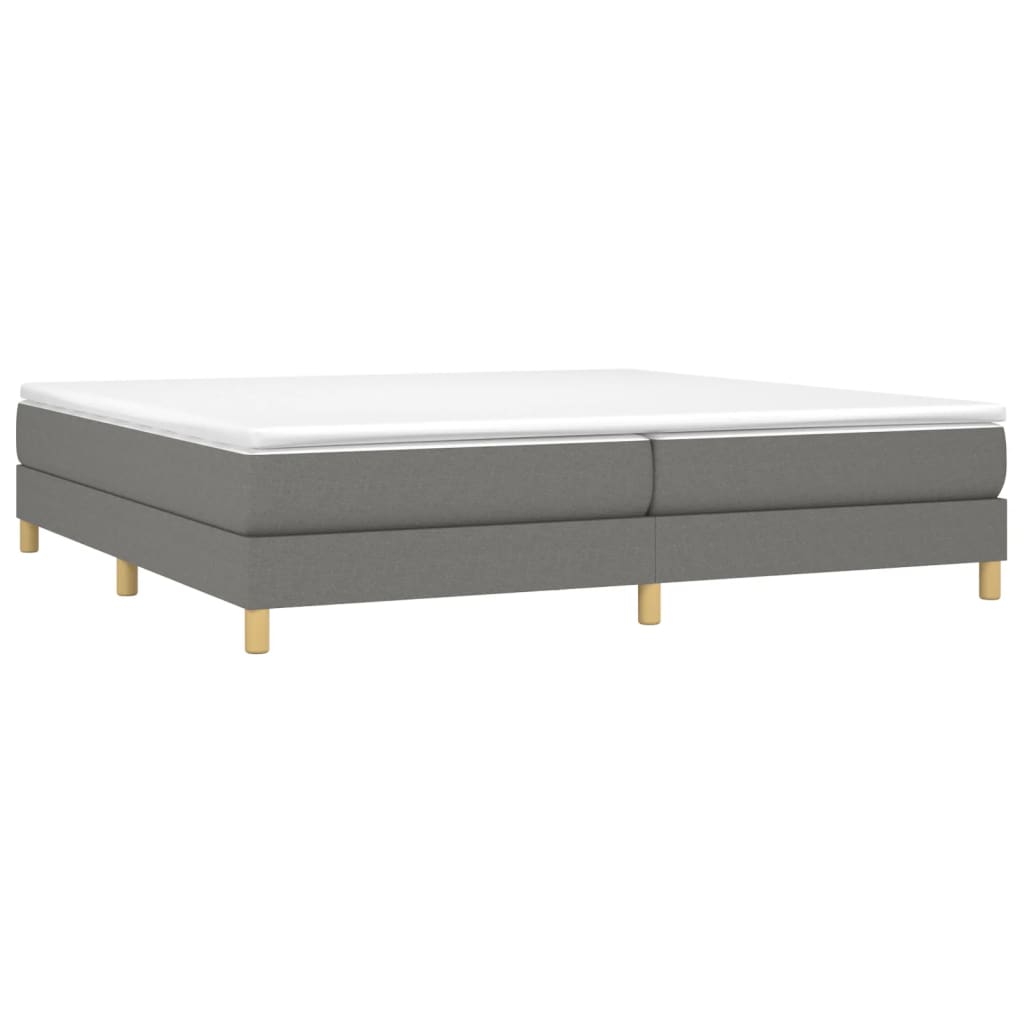 Cadre de lit sans matelas gris foncé 200x200 cm tissu - XIOS