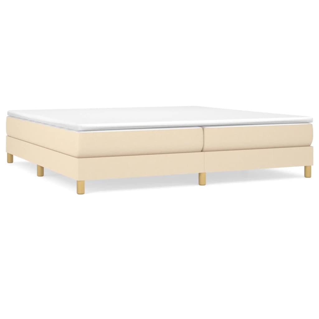 Cadre de lit sans matelas crème 200x200 cm tissu - XIOS