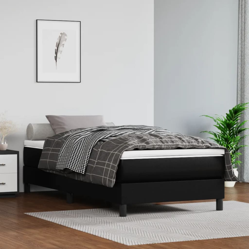 Cadre de lit sans matelas noir 100x200 cm similicuir - XIOS