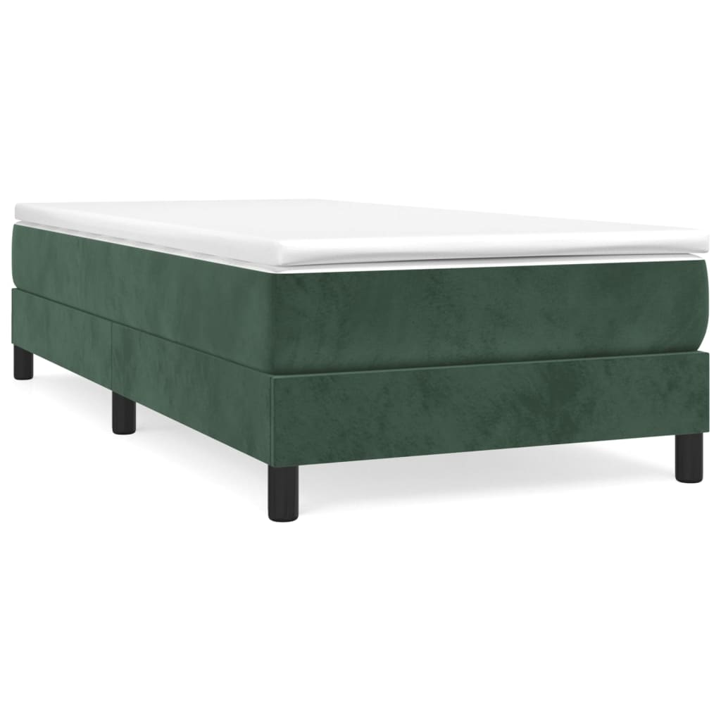 Cadre de lit sans matelas vert foncé 80x200 cm velours - XIOS