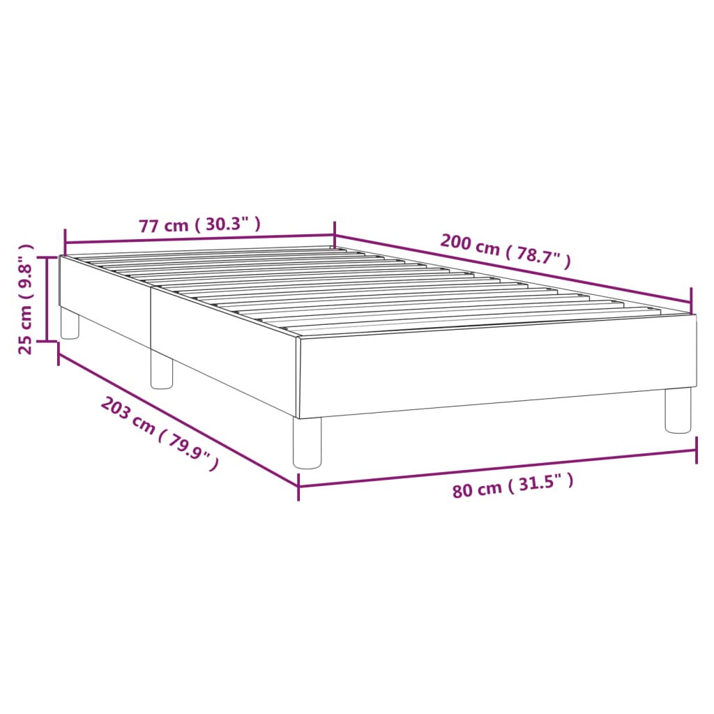 Cadre de lit sans matelas rose 80x200 cm velours - XIOS