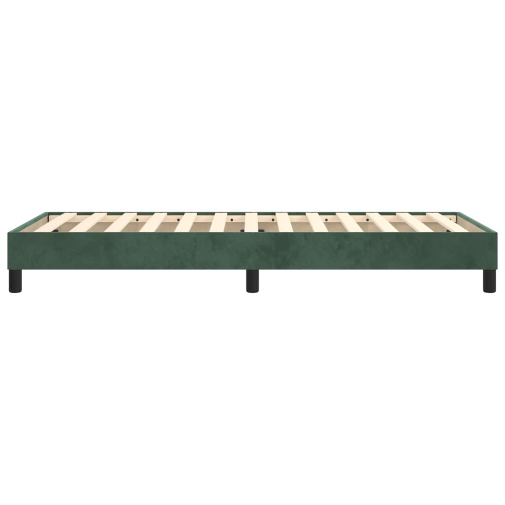 Cadre de lit sans matelas vert foncé 90x190 cm velours - XIOS