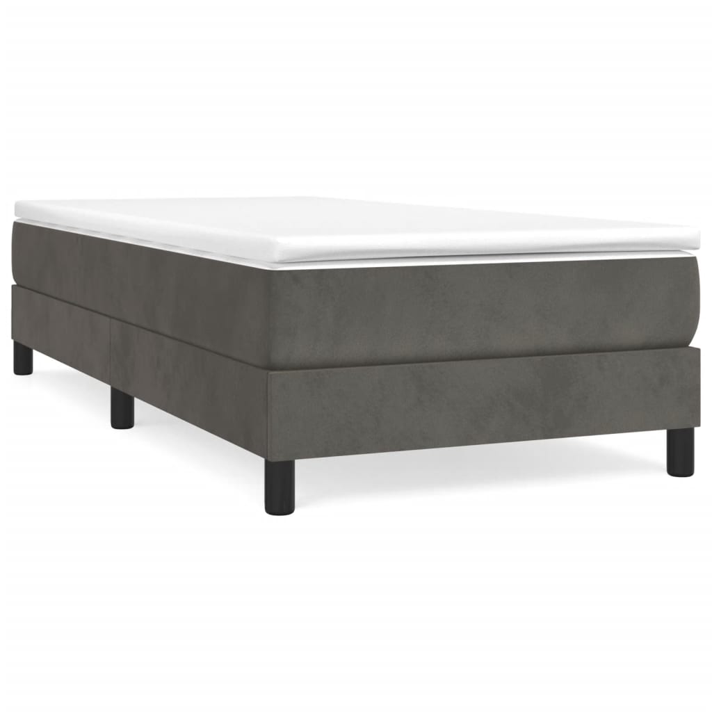 Cadre de lit sans matelas gris foncé 90x200 cm velours - XIOS
