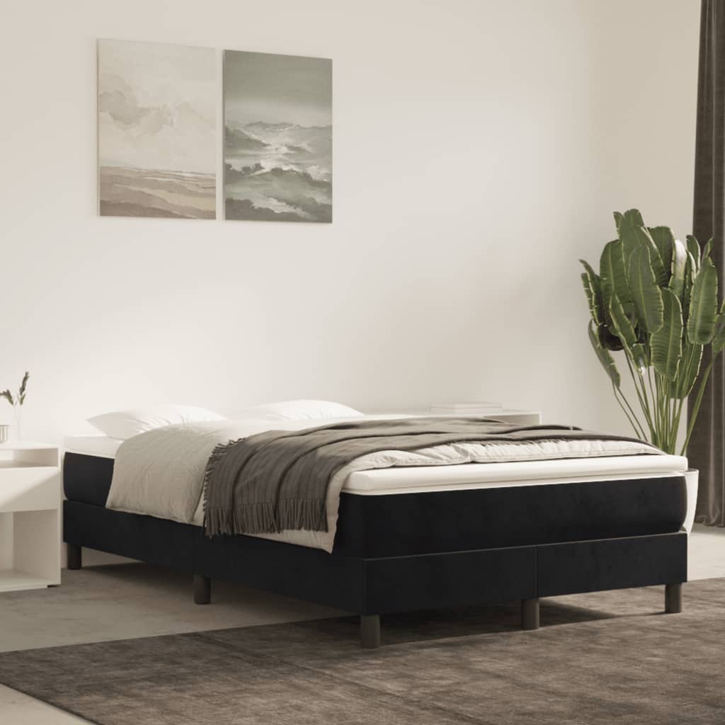 Cadre de lit sans matelas noir 120x200 cm velours - XIOS