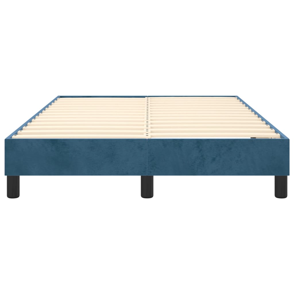 Cadre de lit sans matelas bleu foncé 120x200 cm velours - XIOS