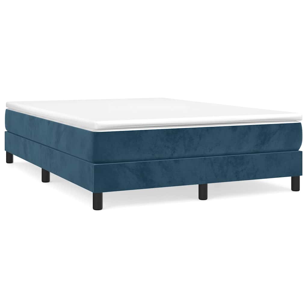 Cadre de lit bleu foncé 140x190 cm velours - XIOS