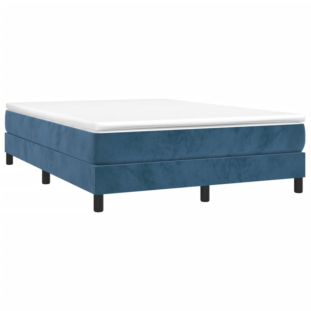 Cadre de lit bleu foncé 140x190 cm velours - XIOS