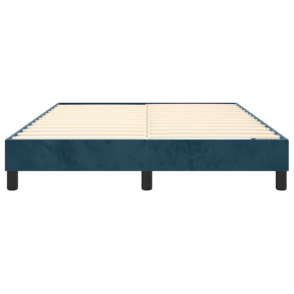 Cadre de lit bleu foncé 140x190 cm velours - XIOS
