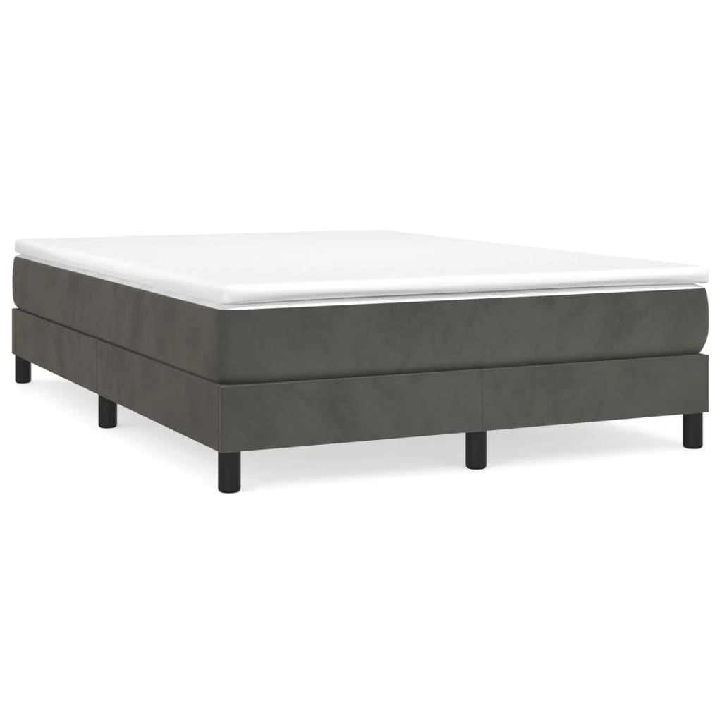 Cadre de lit sans matelas gris foncé 140x200 cm velours - XIOS