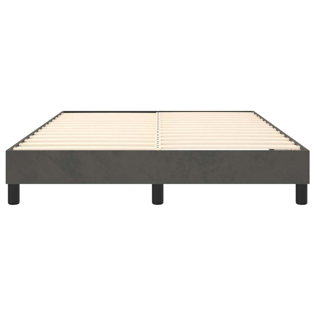 Cadre de lit sans matelas gris foncé 140x200 cm velours - XIOS