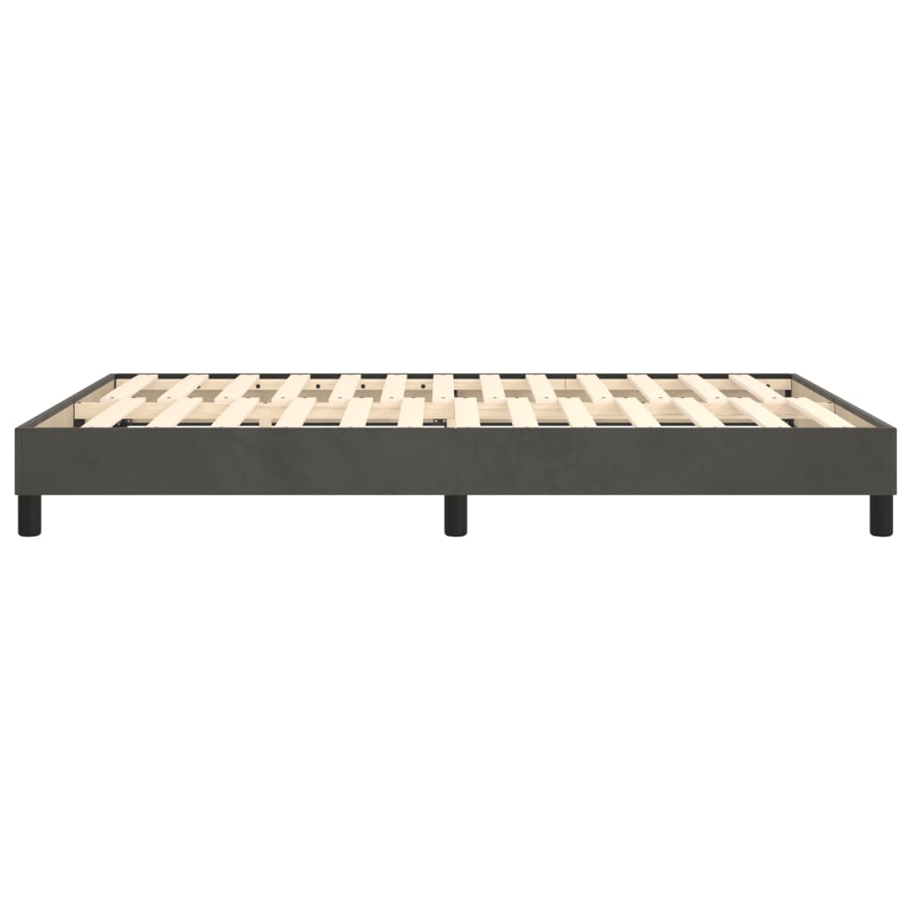 Cadre de lit sans matelas gris foncé 140x200 cm velours - XIOS