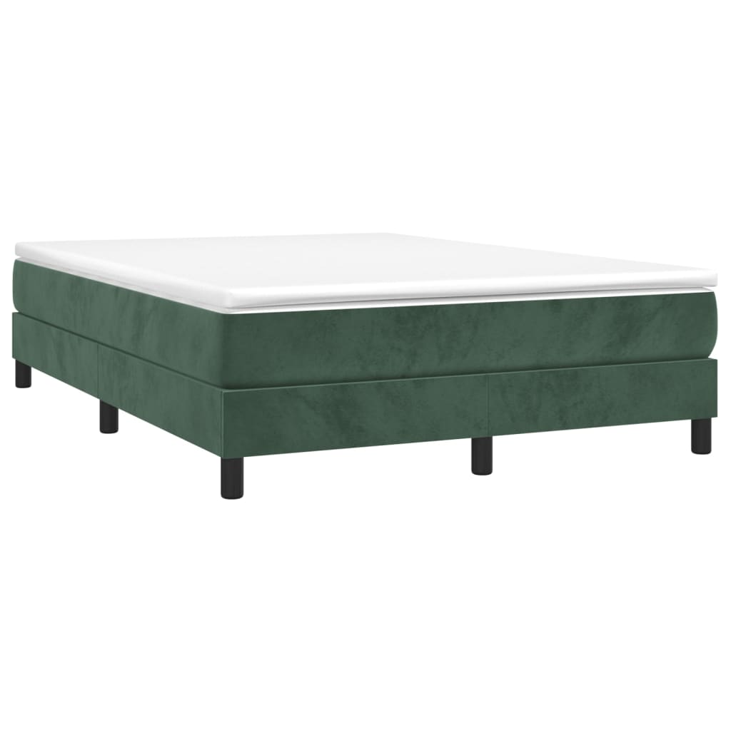 Cadre de lit sans matelas vert foncé 140x200 cm velours - XIOS