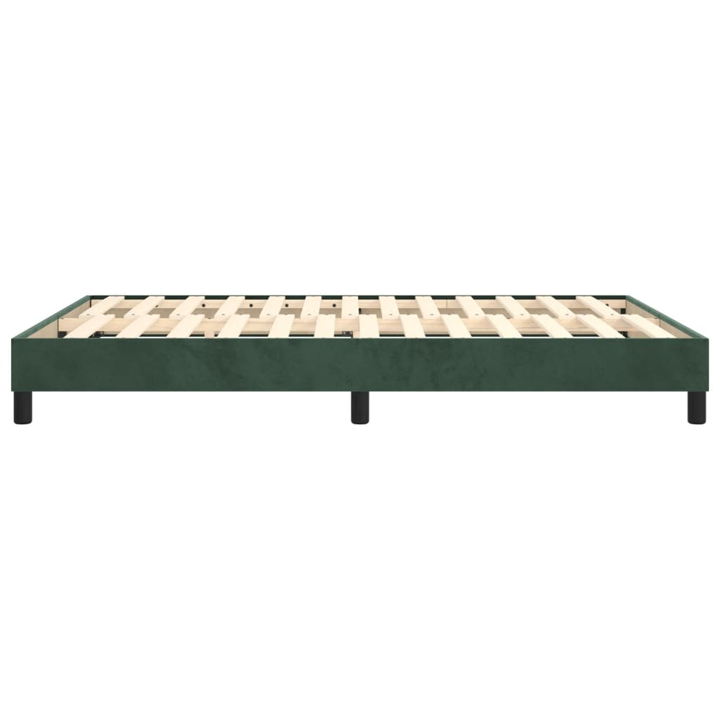 Cadre de lit sans matelas vert foncé 140x200 cm velours - XIOS