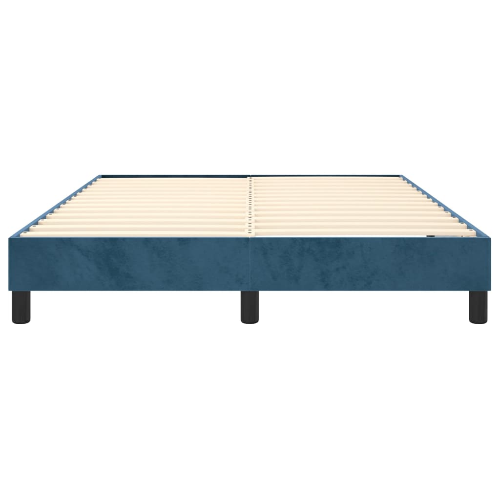Cadre de lit sans matelas bleu foncé 140x200 cm velours - XIOS