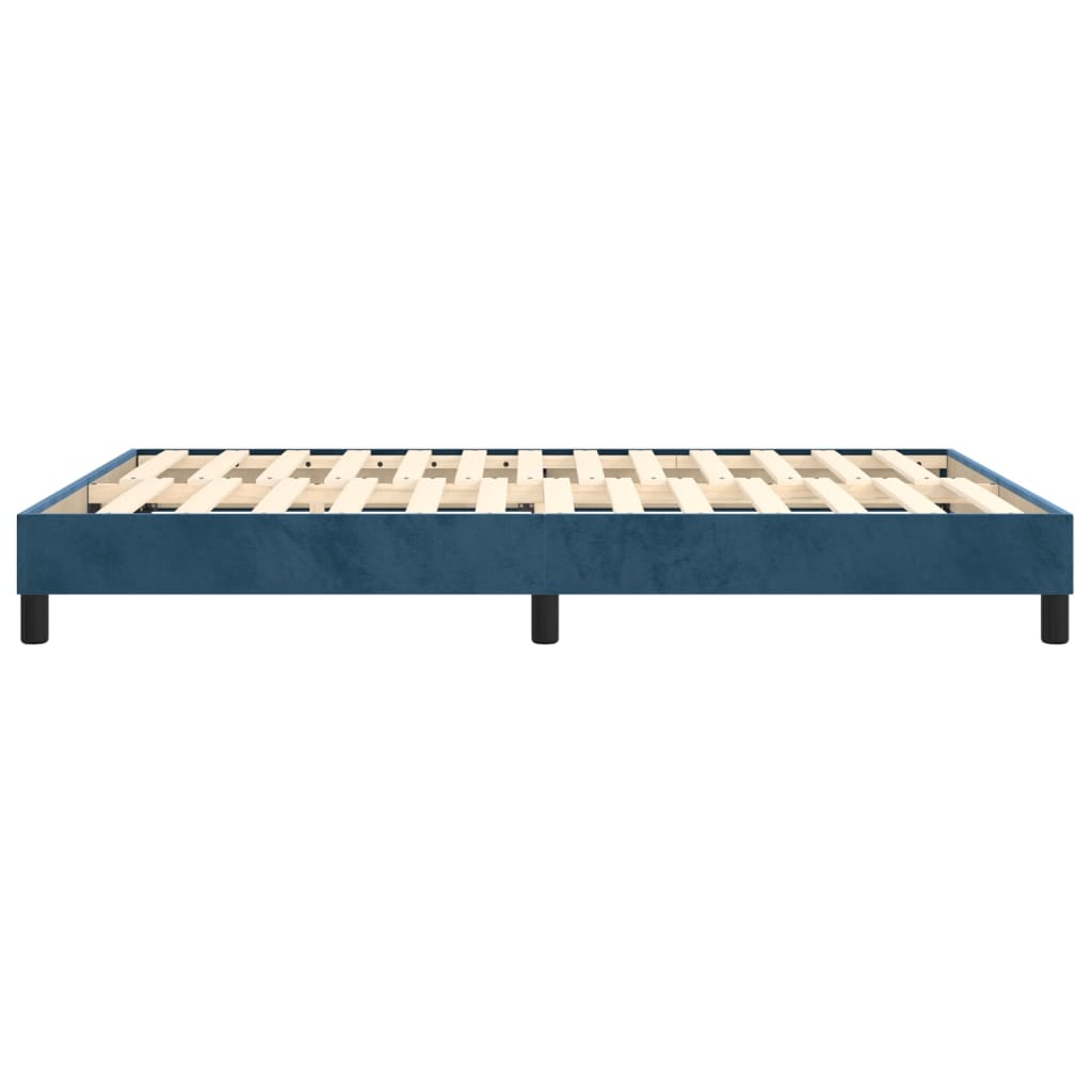 Cadre de lit sans matelas bleu foncé 140x200 cm velours - XIOS