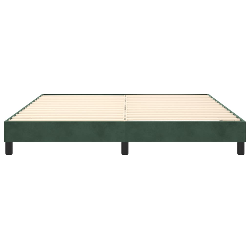 Cadre de lit sans matelas vert foncé 160x200 cm velours - XIOS