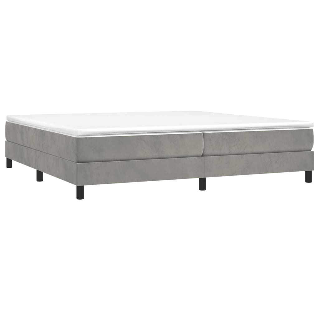 Cadre de lit sans matelas gris clair 200x200 cm velours - XIOS