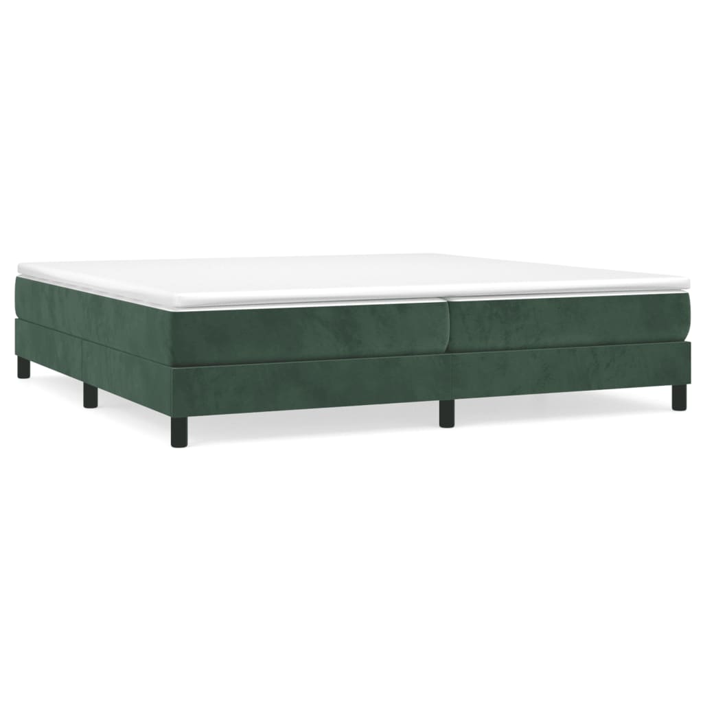 Cadre de lit sans matelas vert foncé 200x200 cm velours - XIOS