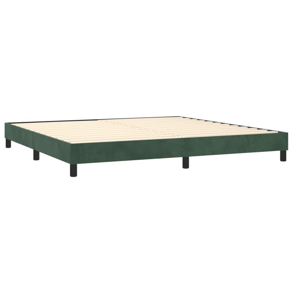 Cadre de lit sans matelas vert foncé 200x200 cm velours - XIOS