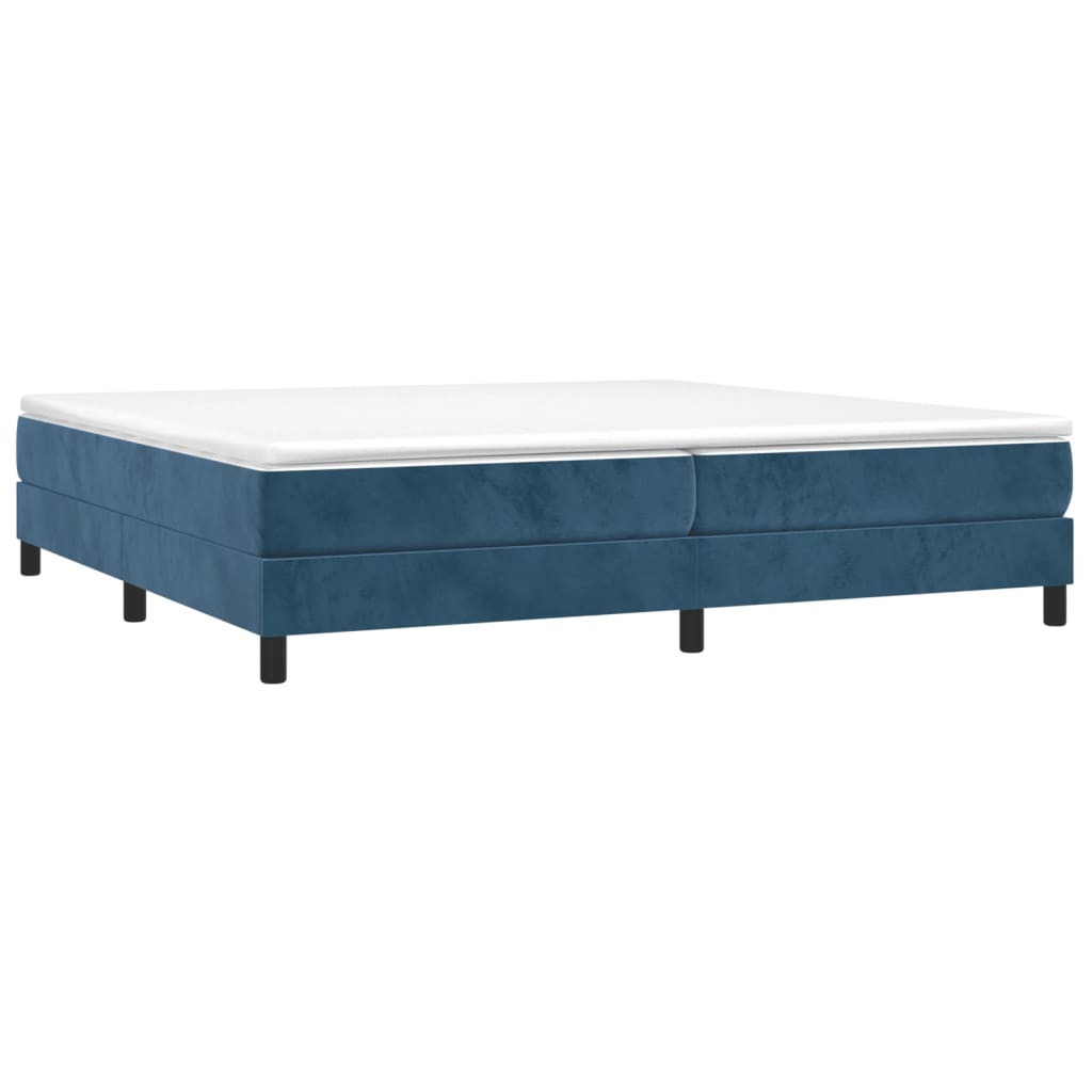Cadre de lit sans matelas bleu foncé 200x200 cm velours - XIOS