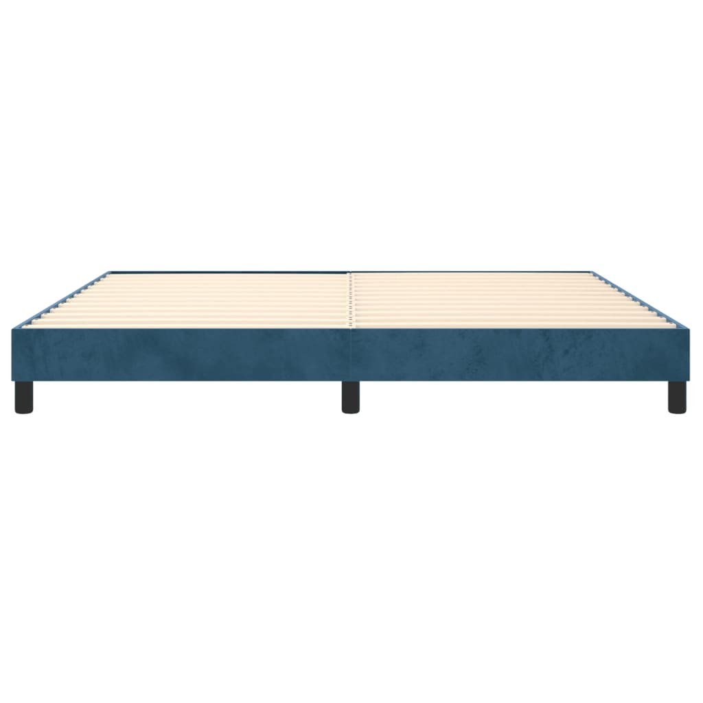Cadre de lit sans matelas bleu foncé 200x200 cm velours - XIOS
