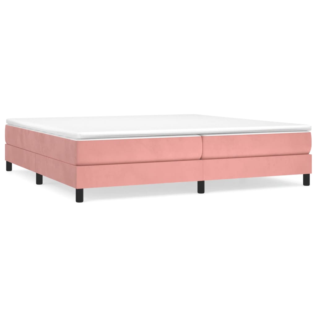 Cadre de lit sans matelas rose 200x200 cm velours - XIOS