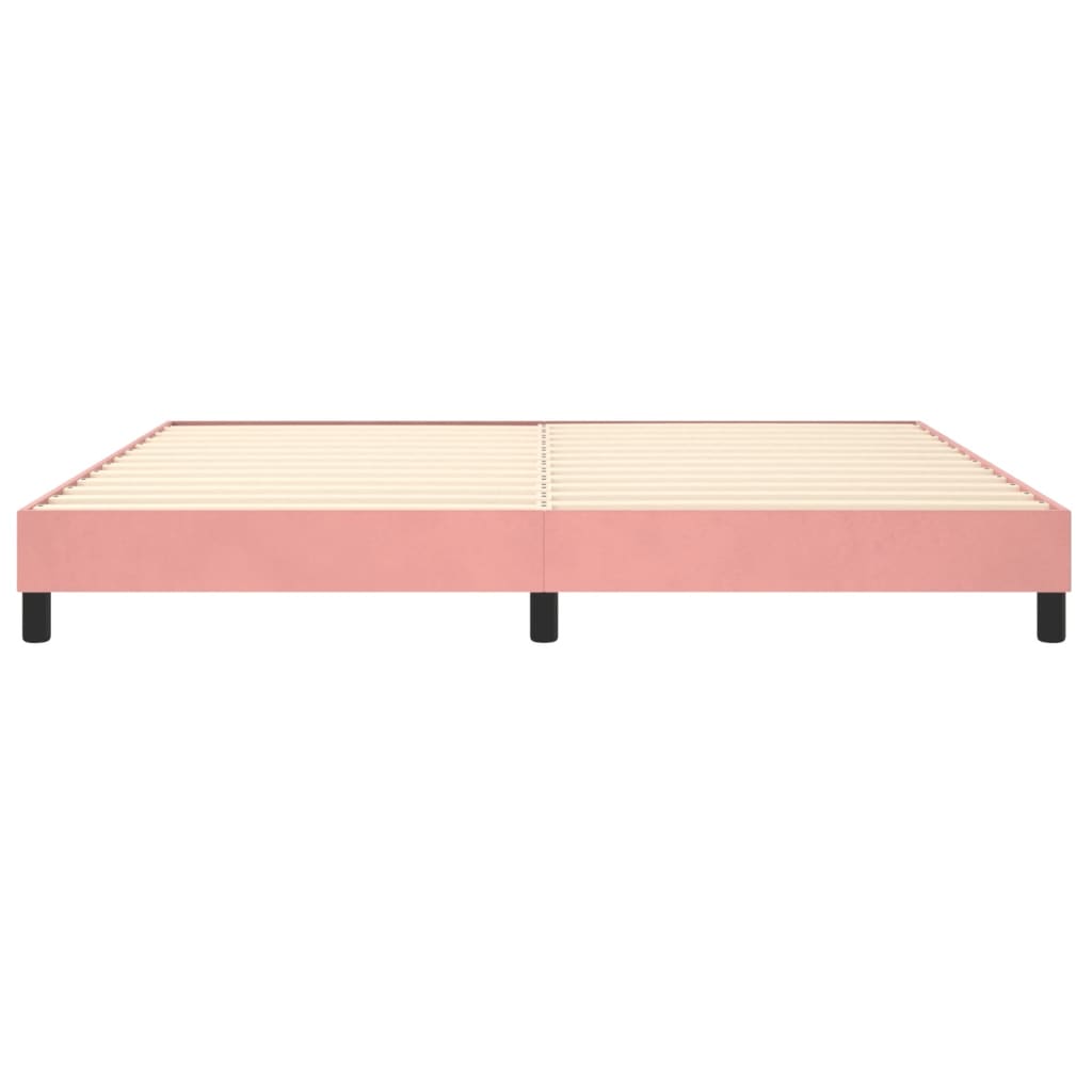 Cadre de lit sans matelas rose 200x200 cm velours - XIOS