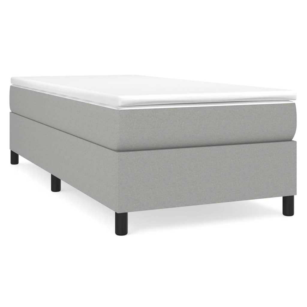 Cadre de lit sans matelas gris clair 90x190 cm tissu - XIOS