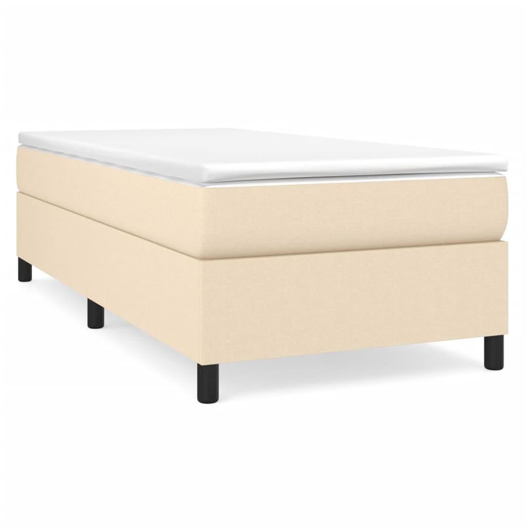 Cadre de lit sans matelas crème 90x190 cm tissu - XIOS