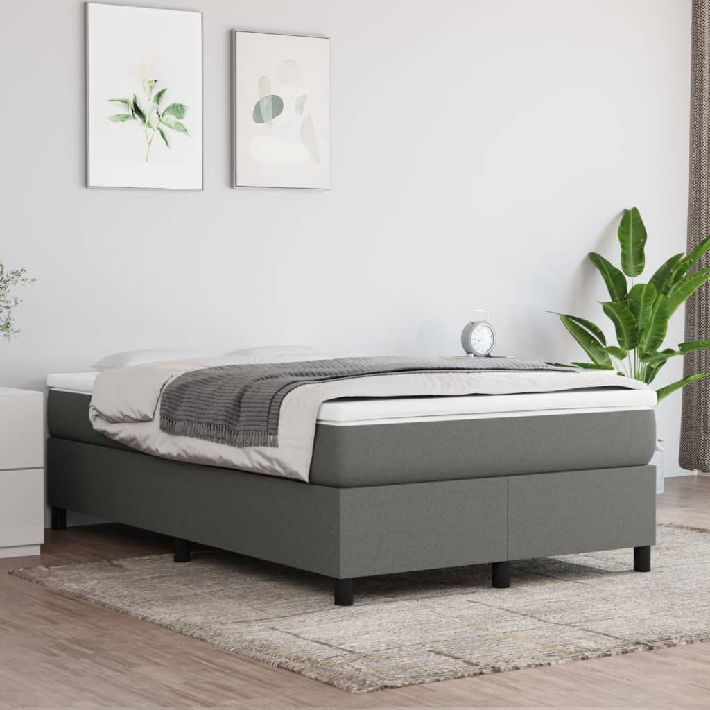 Cadre de lit sans matelas gris foncé 120x200 cm tissu - XIOS