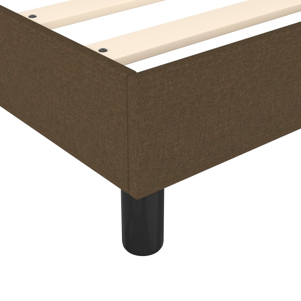 Cadre de lit sans matelas marron foncé 120x200 cm tissu - XIOS