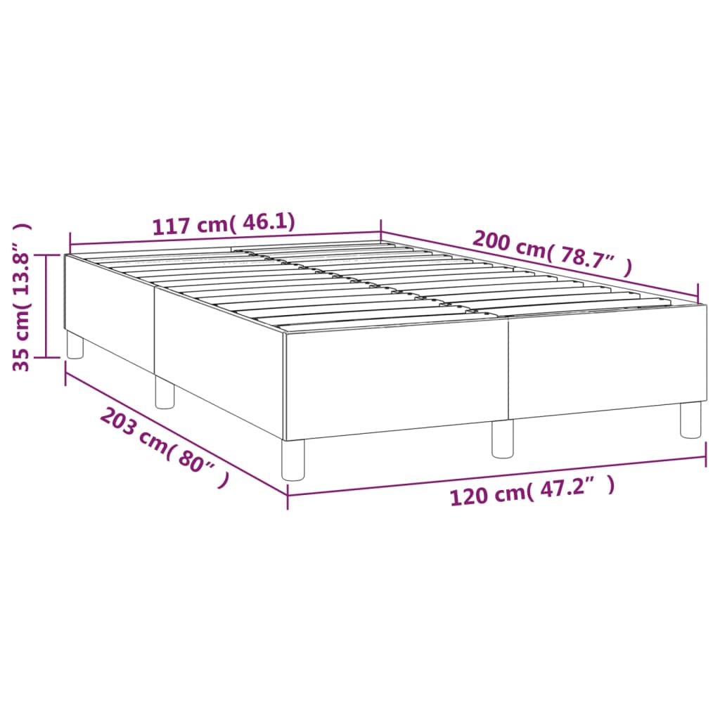 Cadre de lit sans matelas marron foncé 120x200 cm tissu - XIOS
