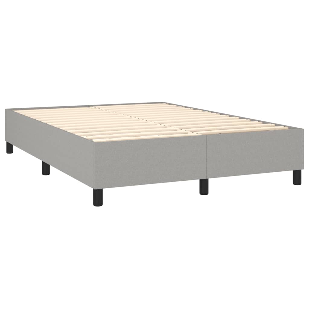 Cadre de lit sans matelas gris clair 140x190 cm tissu - XIOS