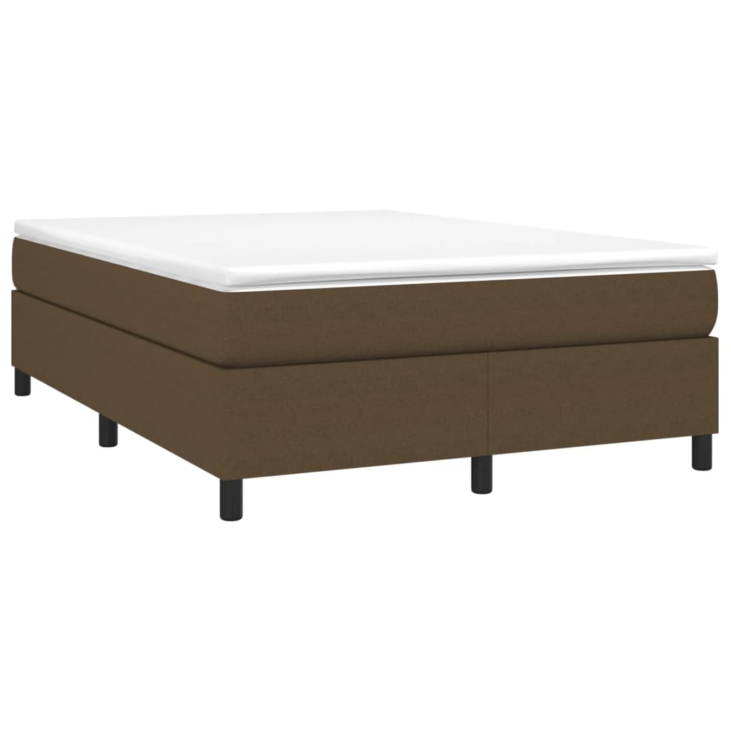 Cadre de lit sans matelas marron foncé 140x190 cm tissu - XIOS