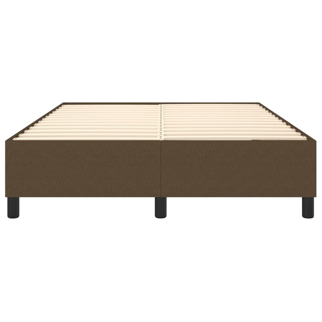 Cadre de lit sans matelas marron foncé 140x190 cm tissu - XIOS