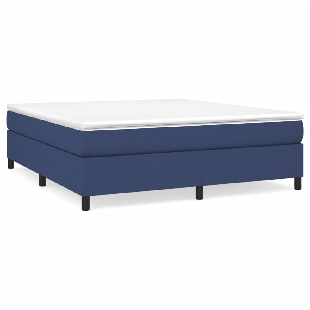 Cadre de lit sans matelas bleu 160x200 cm tissu - XIOS