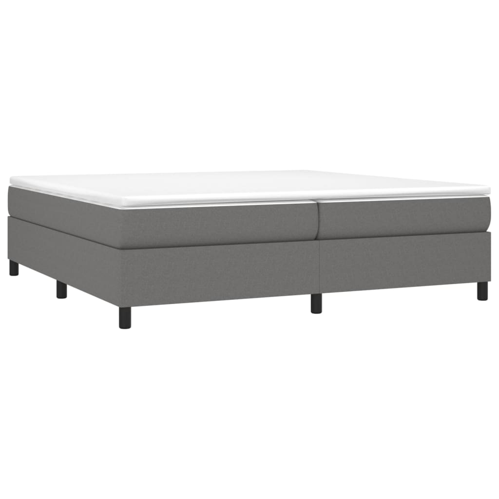 Cadre de lit sans matelas gris foncé 200x200 cm tissu - XIOS
