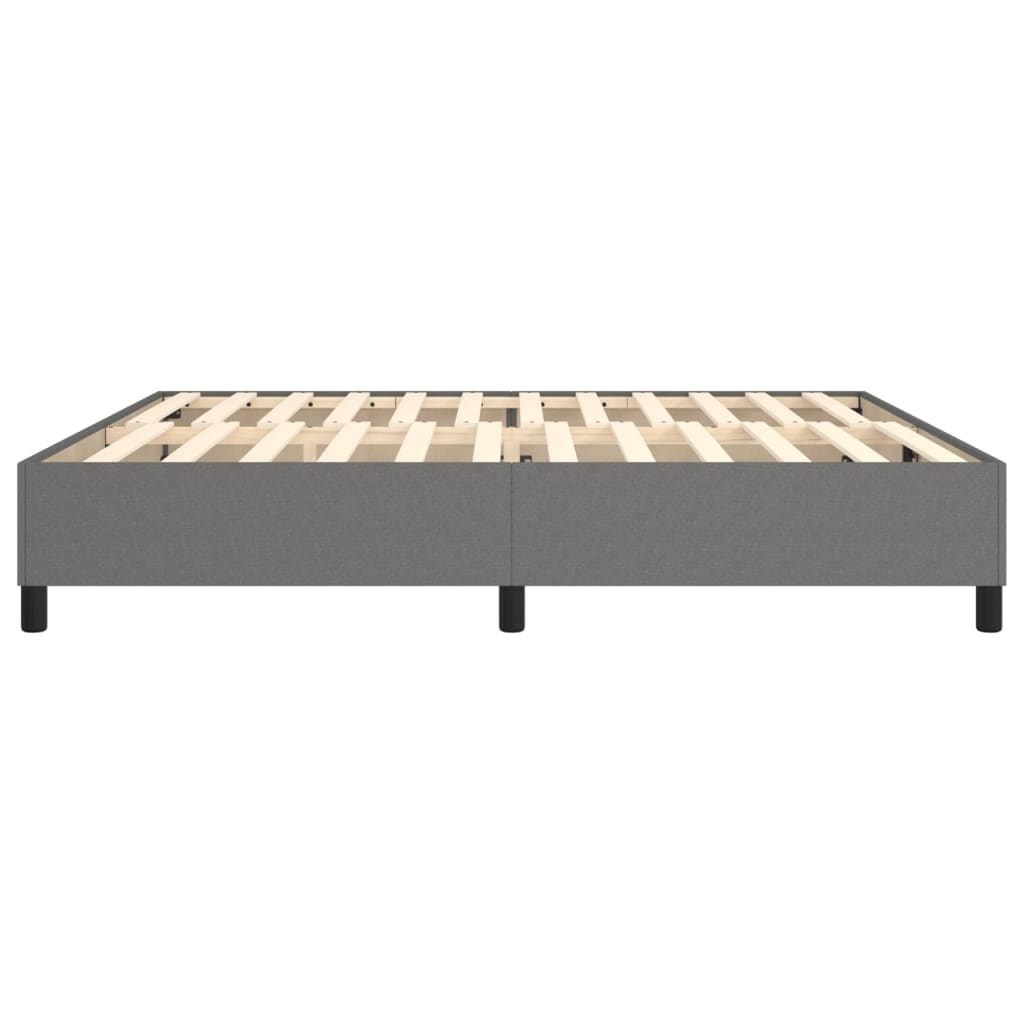 Cadre de lit sans matelas gris foncé 200x200 cm tissu - XIOS