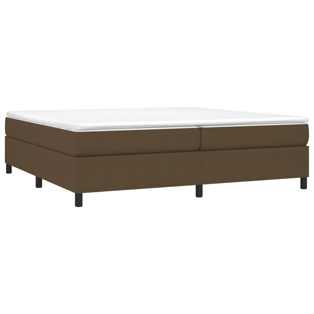 Cadre de lit sans matelas marron foncé 200x200 cm tissu - XIOS