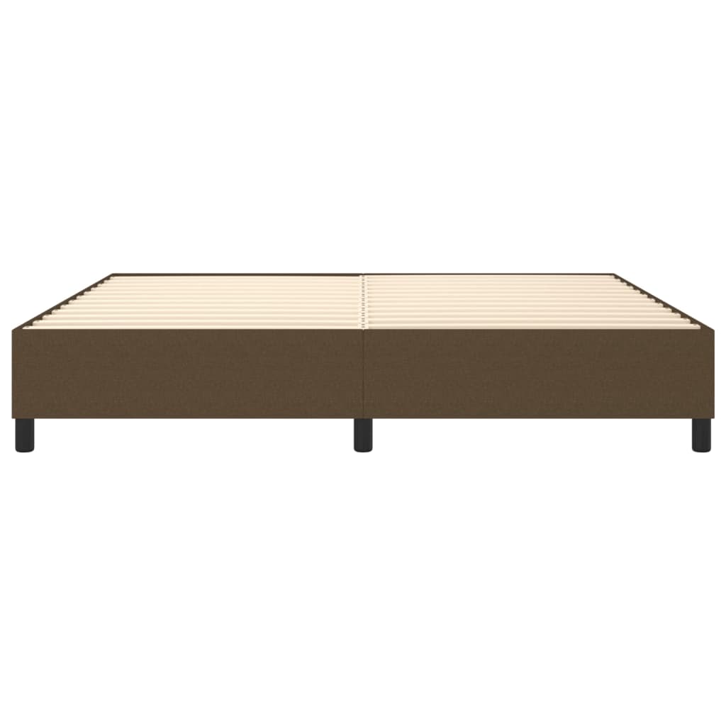 Cadre de lit sans matelas marron foncé 200x200 cm tissu - XIOS