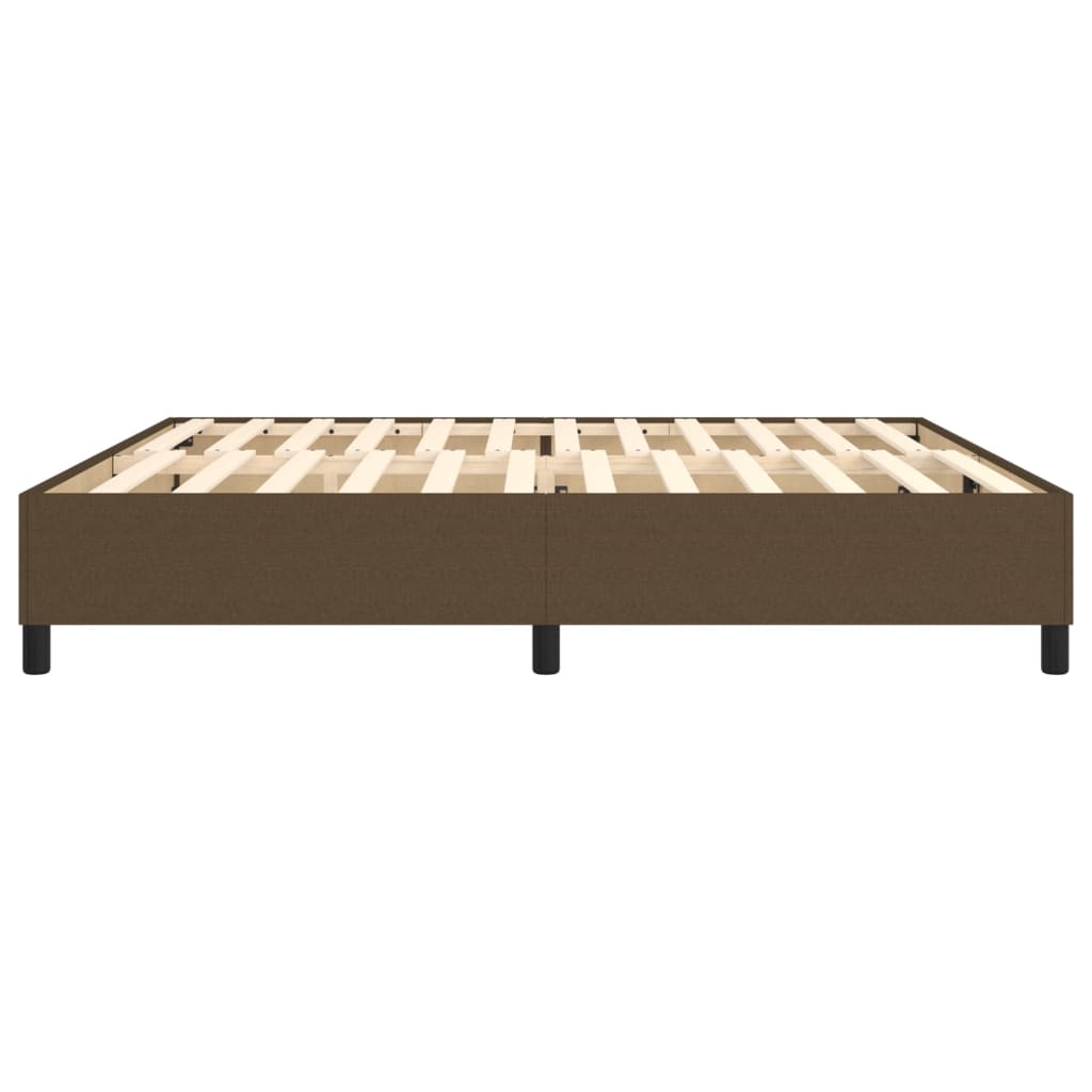 Cadre de lit sans matelas marron foncé 200x200 cm tissu - XIOS