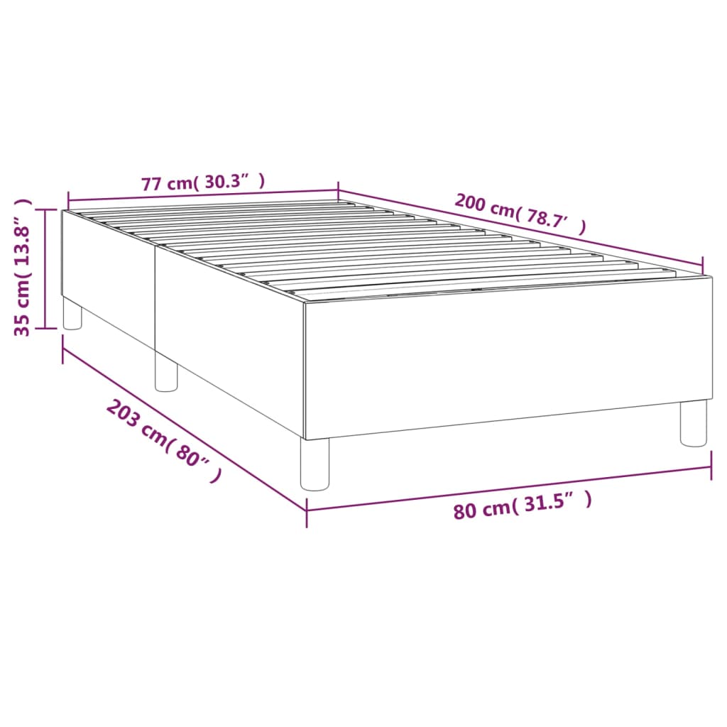 Cadre de lit sans matelas crème 80x200 cm tissu - XIOS
