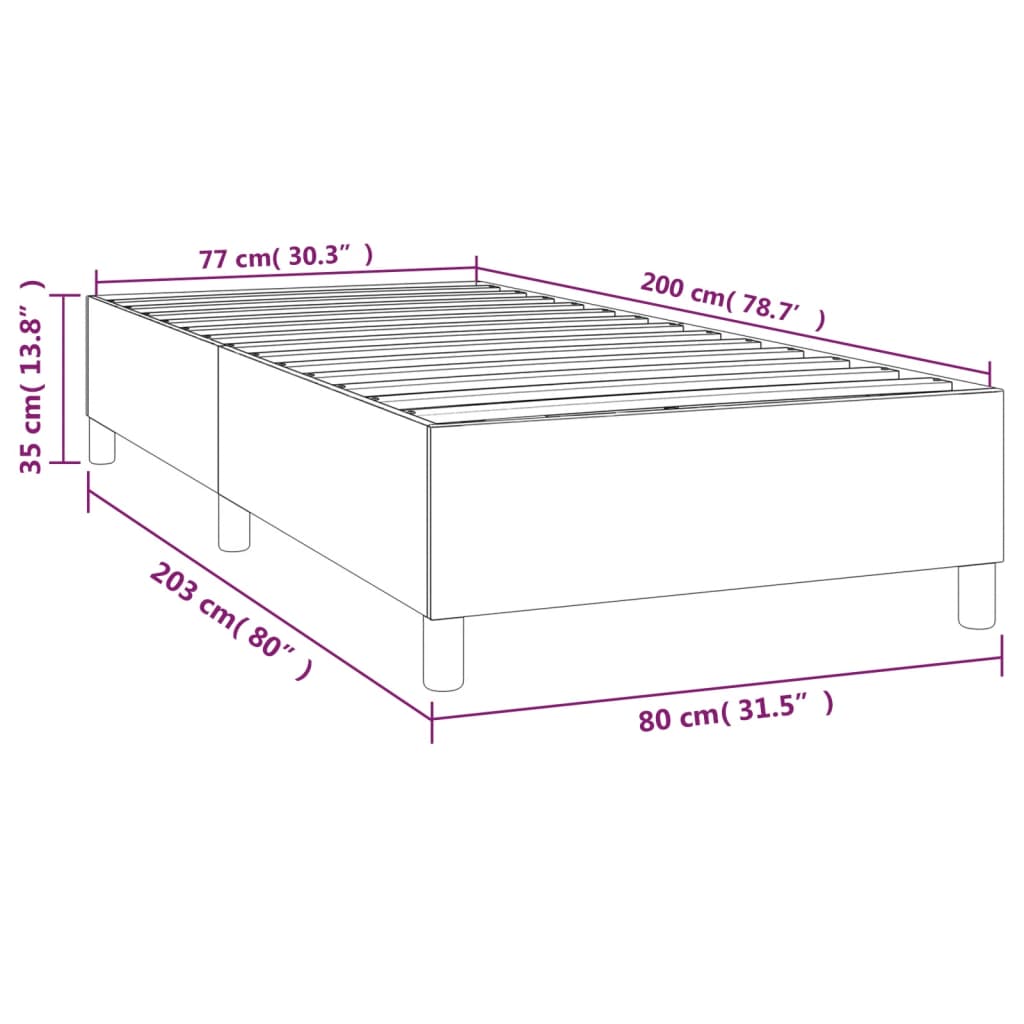 Cadre de lit sans matelas bleu 80x200 cm tissu - XIOS