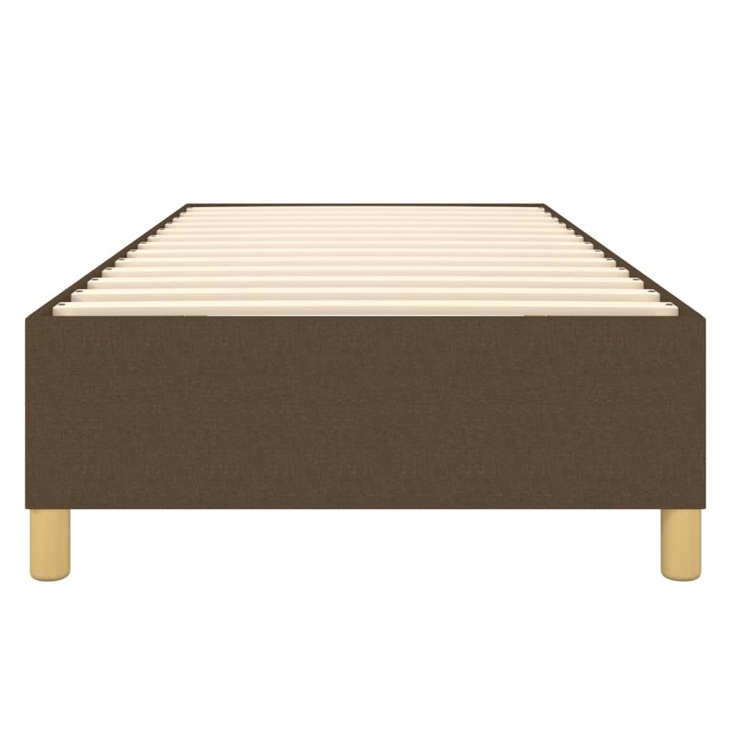 Cadre de lit sans matelas marron foncé 90x190 cm tissu - XIOS