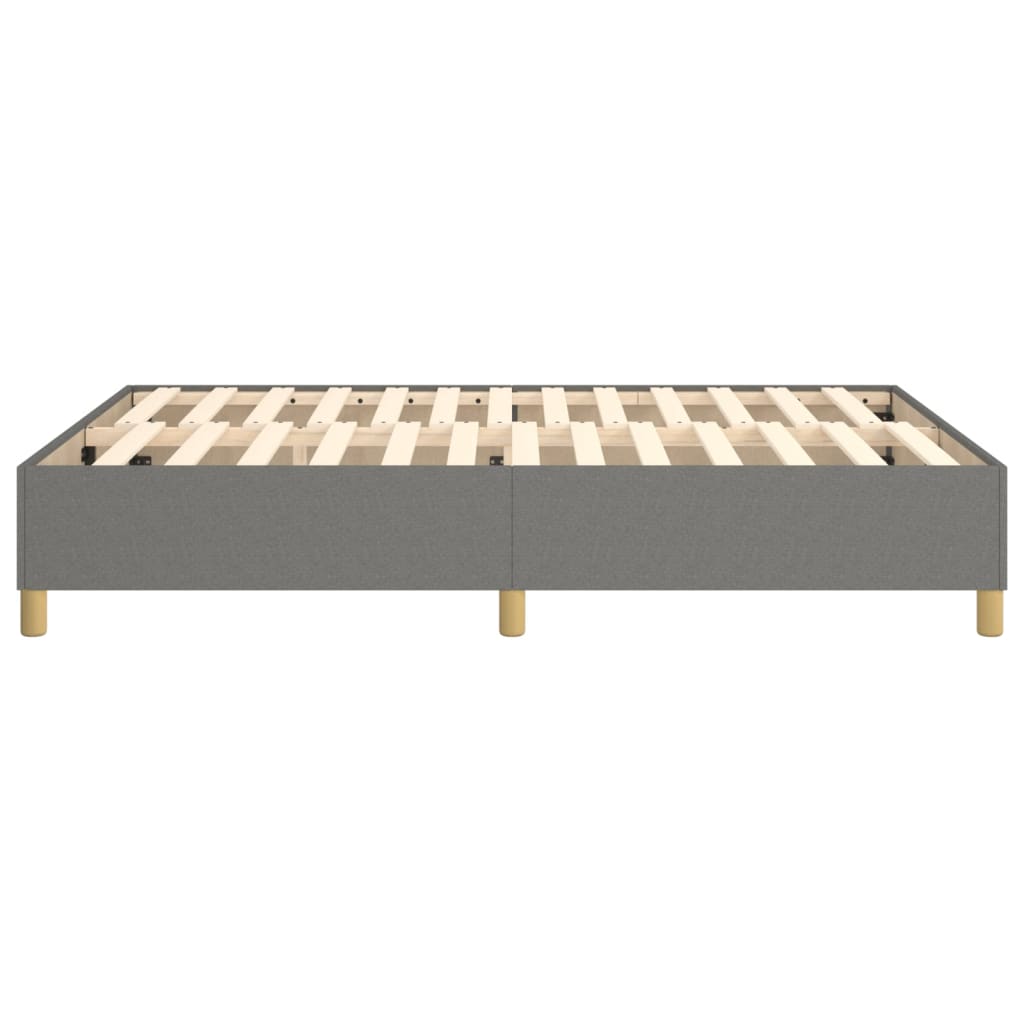 Cadre de lit sans matelas gris foncé 140x190 cm tissu - XIOS