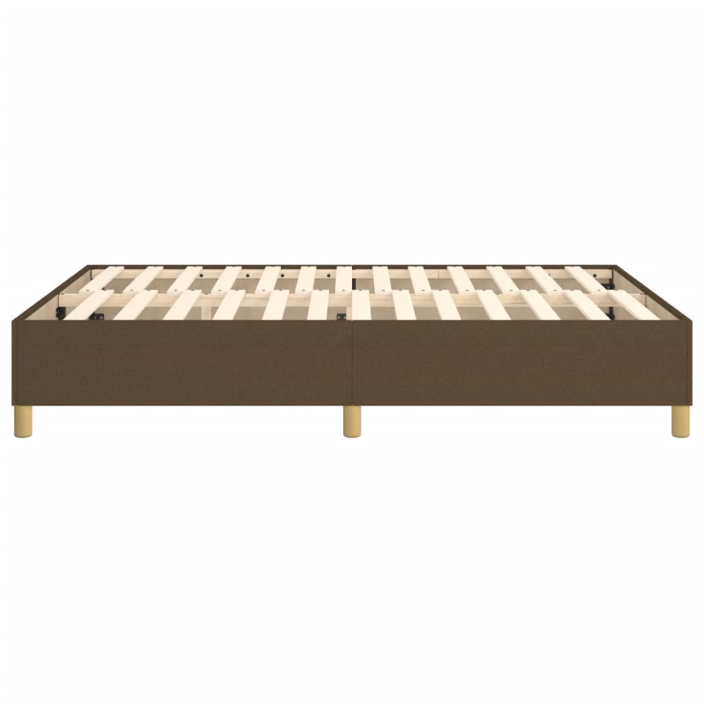 Cadre de lit à ressorts marron foncé 140x200 cm tissu - XIOS