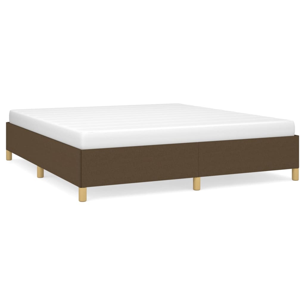 Cadre de lit marron foncé 160x200 cm tissu - XIOS