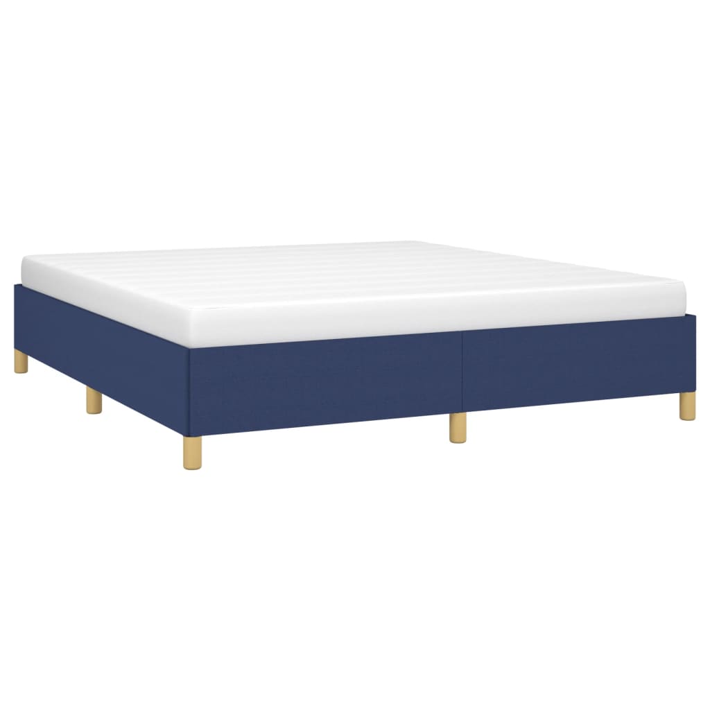 Cadre de lit sans matelas bleu 160x200 cm tissu - XIOS