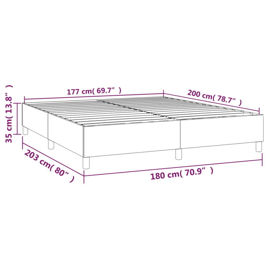 Cadre de lit sans matelas taupe 180x200 cm tissu - XIOS
