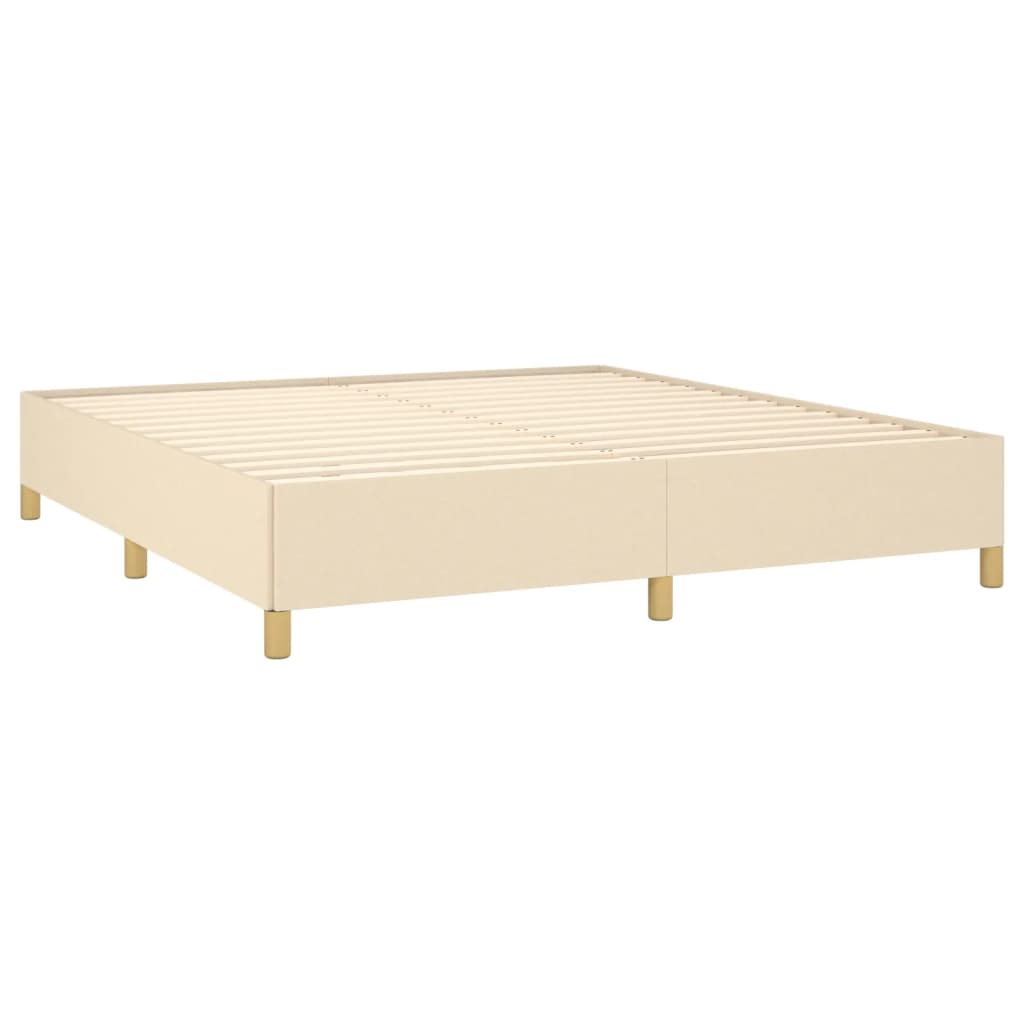 Cadre de lit sans matelas crème 180x200 cm tissu - XIOS